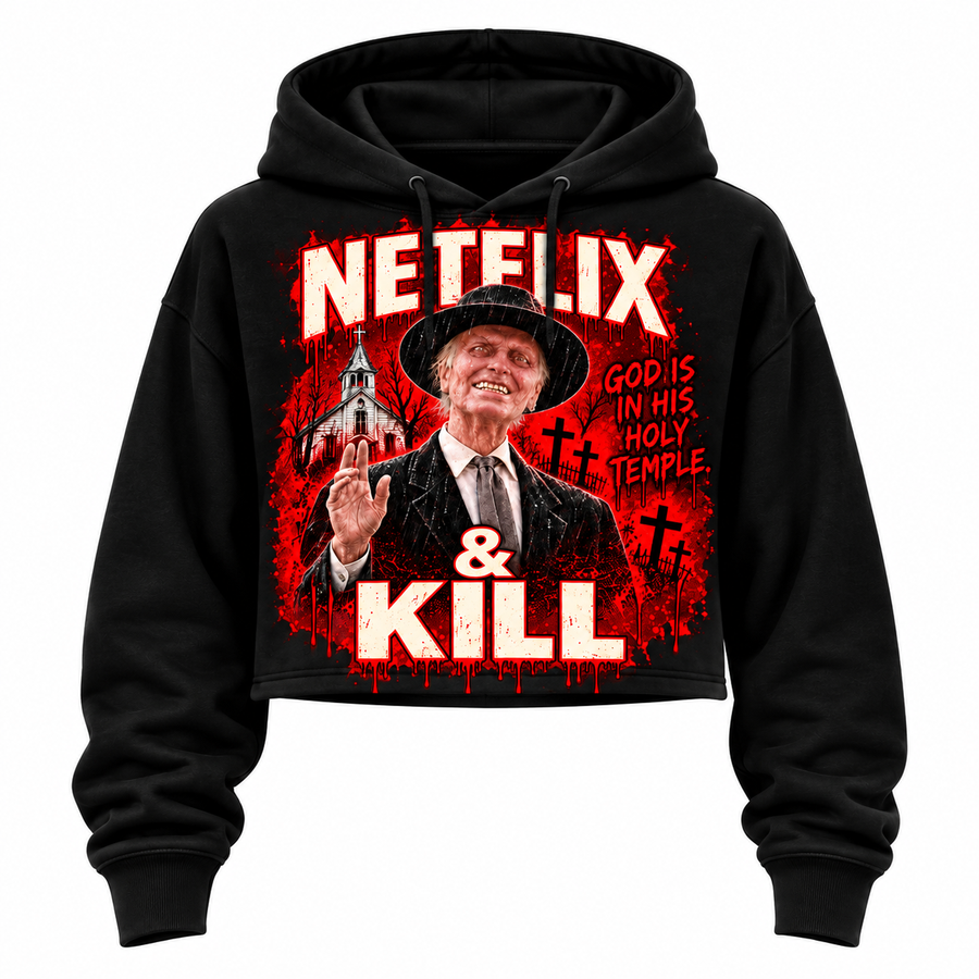 Ladies Crop Hoodie: Netflix & Kill — His Holy Temple