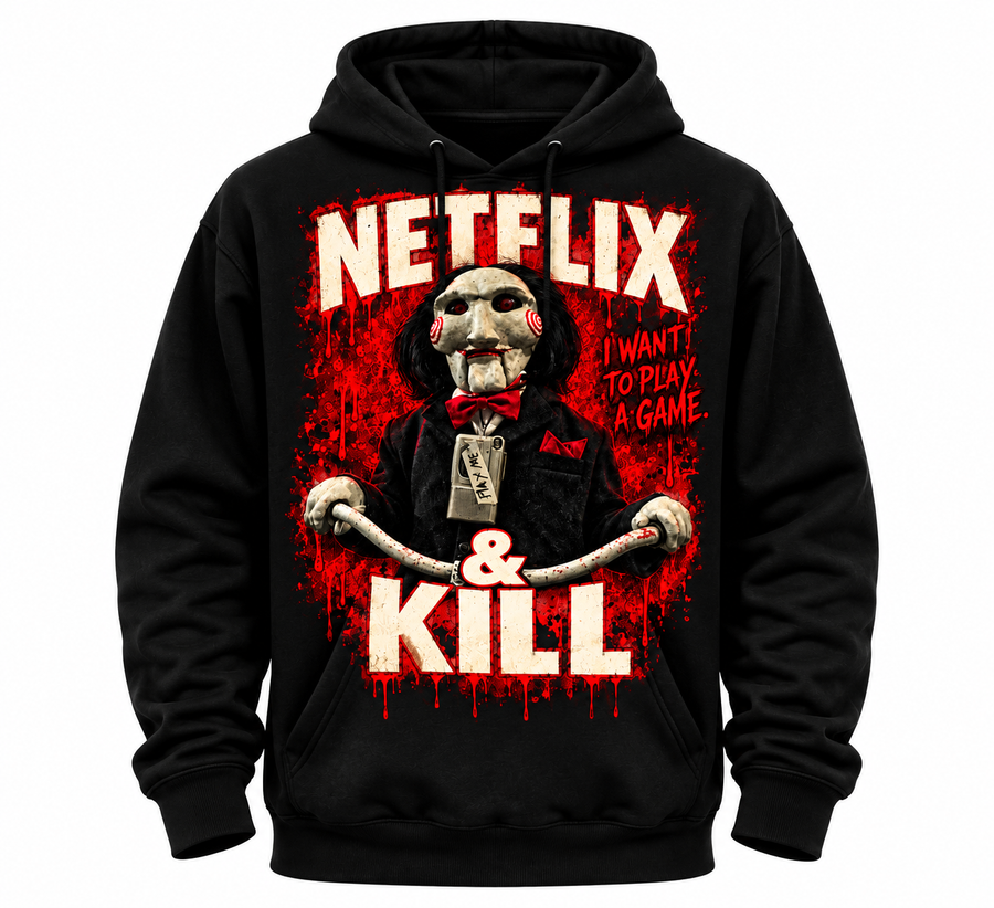 Men’s Hoodie: Netflix & Kill — I Want to Play a Game