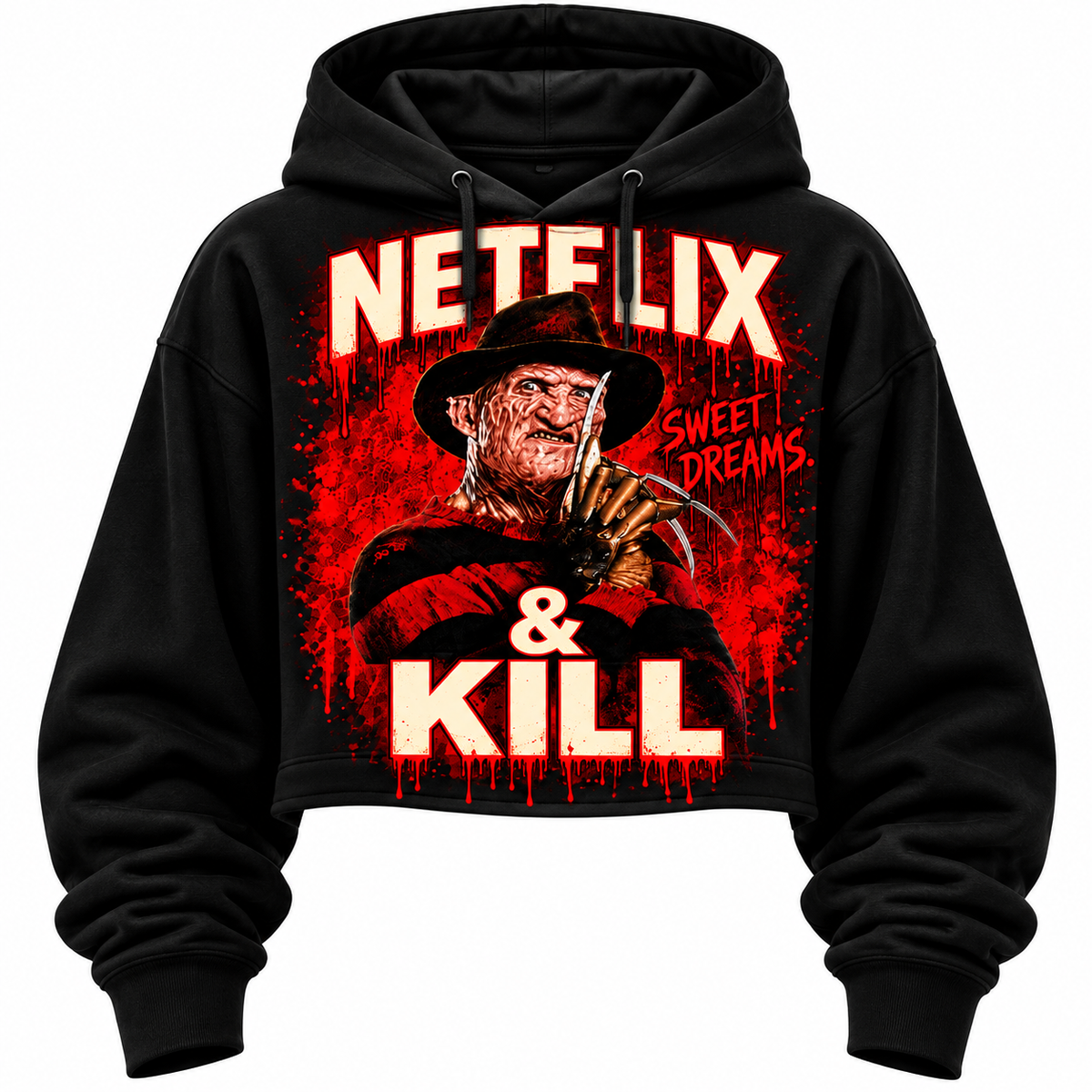 Ladies Crop Hoodie: Netflix & Kill — Sweet Dreams