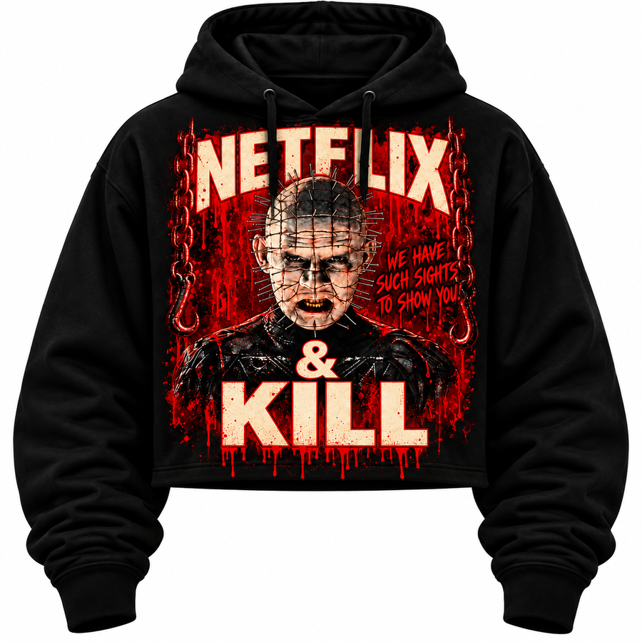 Ladies Crop Hoodie: Netflix & Kill — Such Sights to Show You
