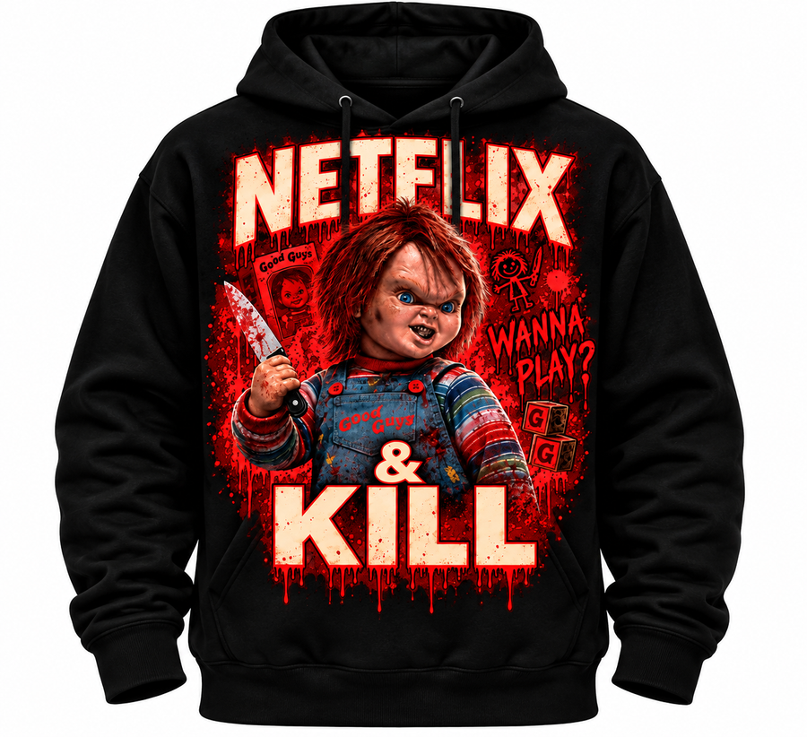Men’s Hoodie: Netflix & Kill — Wanna Play?